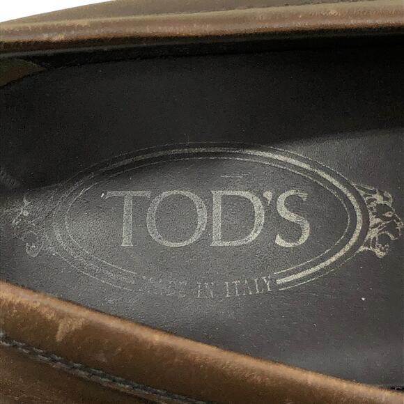 Tods Shoes Mens 8.5 Brown Leather Penny Loafers Made in Italy Classic Slip On - Picture 9 of 12